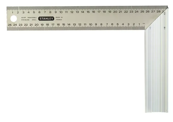 Косинець столярний з алюмінієвою основою, розміром 140 х 250 мм STANLEY 1-45-685