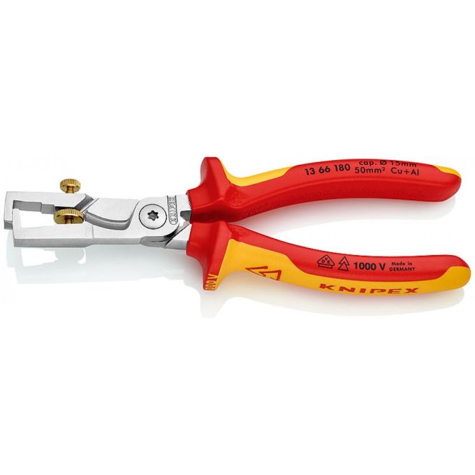 Кліщі для видалення ізоляції, з функцією різання кабелю StriX KNIPEX 13 66 180