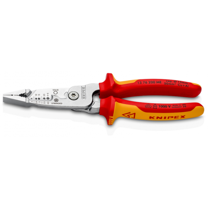 Багатофункціональні кліщі для електромонтажних робіт KNIPEX, 13 76 200 ME, метричні, діелектричні