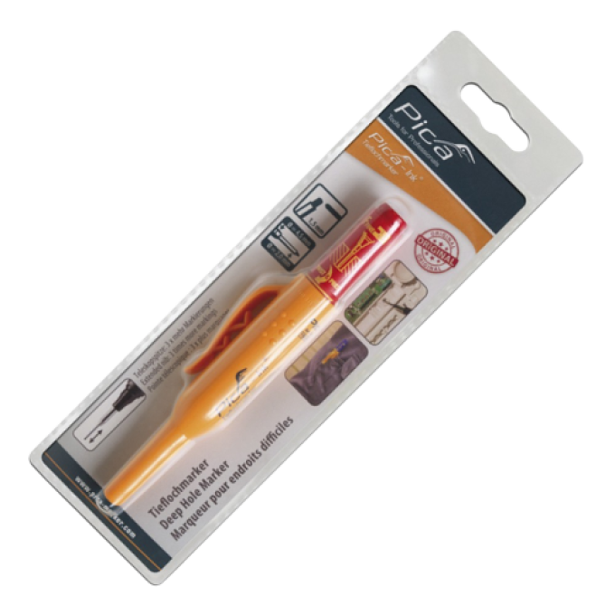 Маркер фірмовий з довгим носиком Pica-Ink Deep Hole Marker, 150/40 червоний