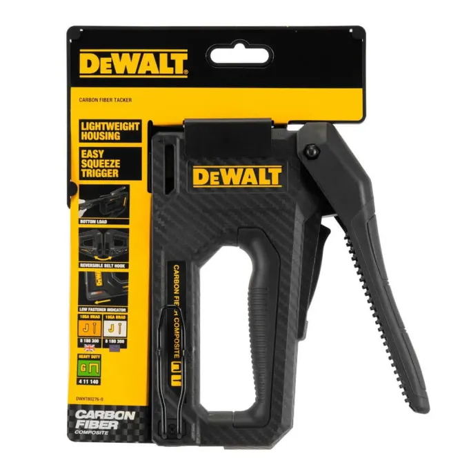 Степлер "CARBON FIBRE" для скоб типу "G" 6-14мм, цвяхів типу "J" 12, 15мм DeWALT DWHT80276-0