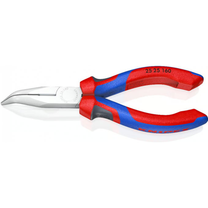 Плоскі круглогубці з ріжучими кромками KNIPEX 25 25 160 (загнуті)