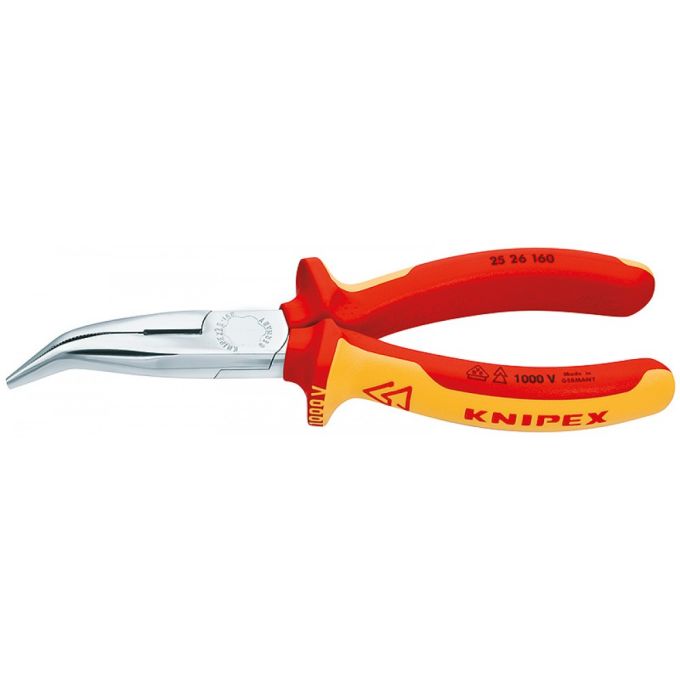 Плоскі круглогубці з ріжучими кромками KNIPEX 25 26 160 (загнуті)