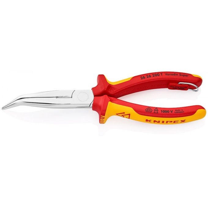 Плоскі круглогубці з ріжучими кромками KNIPEX 26 26 200 T