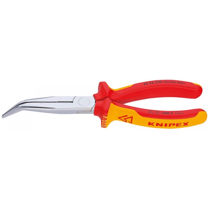Плоскі круглогубці з ріжучими кромками KNIPEX 26 26 200 (загнуті)