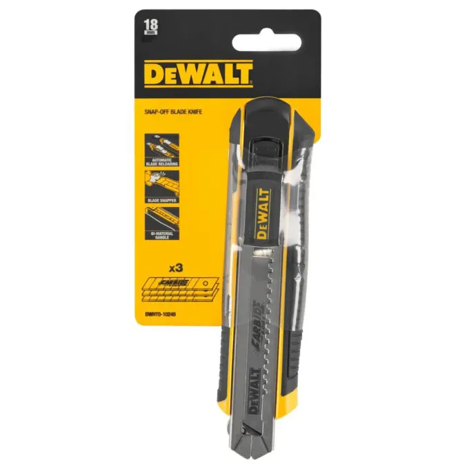 Ніж "SLIDER – CARTRIDGE" з лезом шириною 18 мм з сегментами, що відламуються DeWALT DWHT0-10249