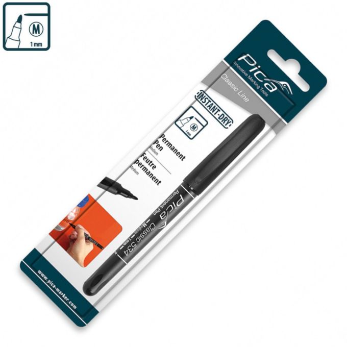 Маркер перманентний Pica Classic 534/46 Permanent Pen Medium, тонкий чорний