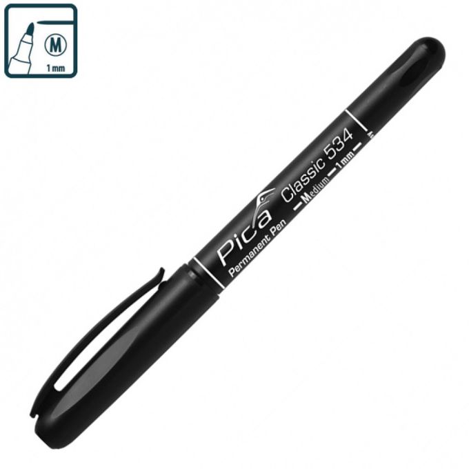 Маркер перманентний Pica Classic 534/46 Permanent Pen Medium, тонкий чорний