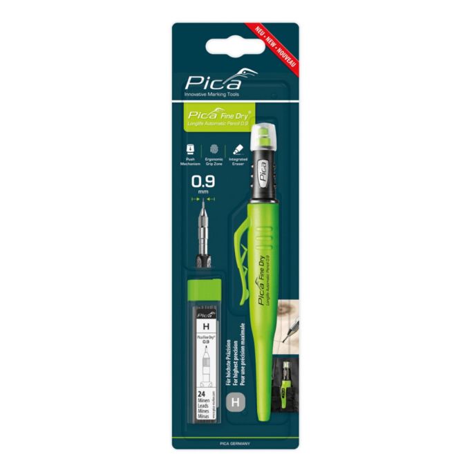 Олівець механічний PICA 7070 Fine Dry Long Life + стержні 0.9мм H,70705