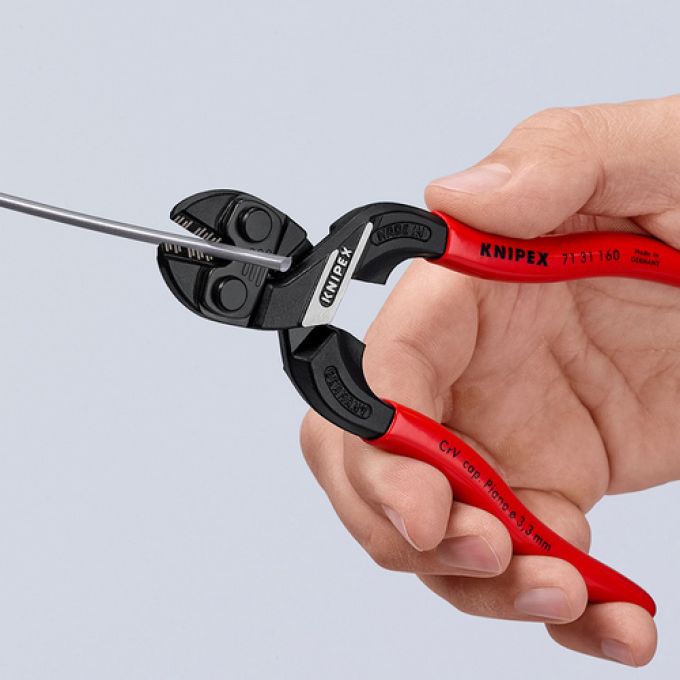 Компактний болторіз KNIPEX CoBolt® S, з поглибленням у ріжучій кромці, 71 31 160