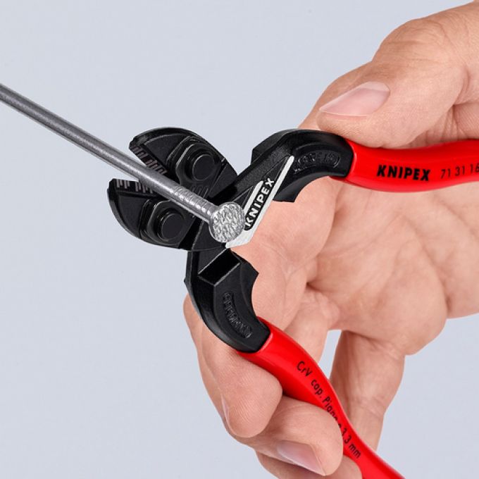 Компактний болторіз KNIPEX CoBolt® S, з поглибленням у ріжучій кромці, 71 31 160