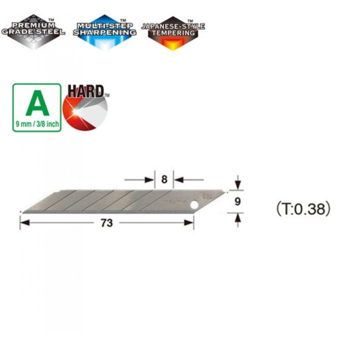 Леза сегментні 9мм TAJIMA Acute Angle Endura Blade LB39H кут нахилу 30°, 10 шт.