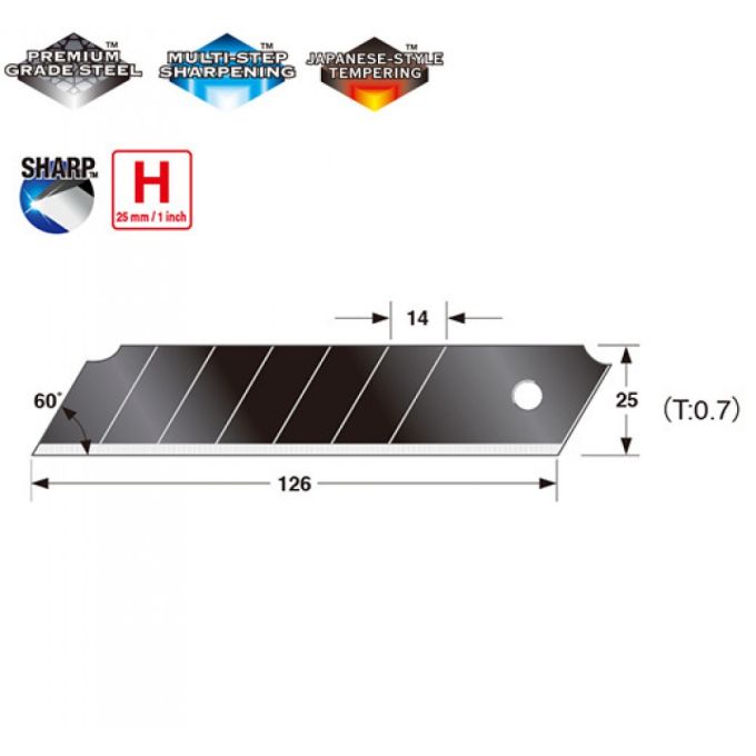 Сегментні леза 25 мм TAJIMA DORA Razar Black Blades CB65RB